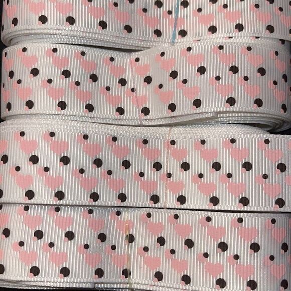 Grosgrain Ribbon 7/8” 5 yards 5/$20 hair bows shipping supplies hearts polka dot - Picture 7 of 7
